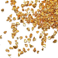 TWINKLING High Luster Crushed Glass Glitter, Fire Glass Gems Chips for Fire Pit, DIY Resin Art, Epoxy Crafts, Geode Painting, Aquarium Decoration, 6-9mm (370g/13oz.) (Gold)
