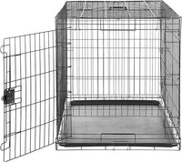 Amazon Basics Durable, Foldable Metal Wire Dog Crate with Tray, Single Door, 42 x 28 x 30 in, Black