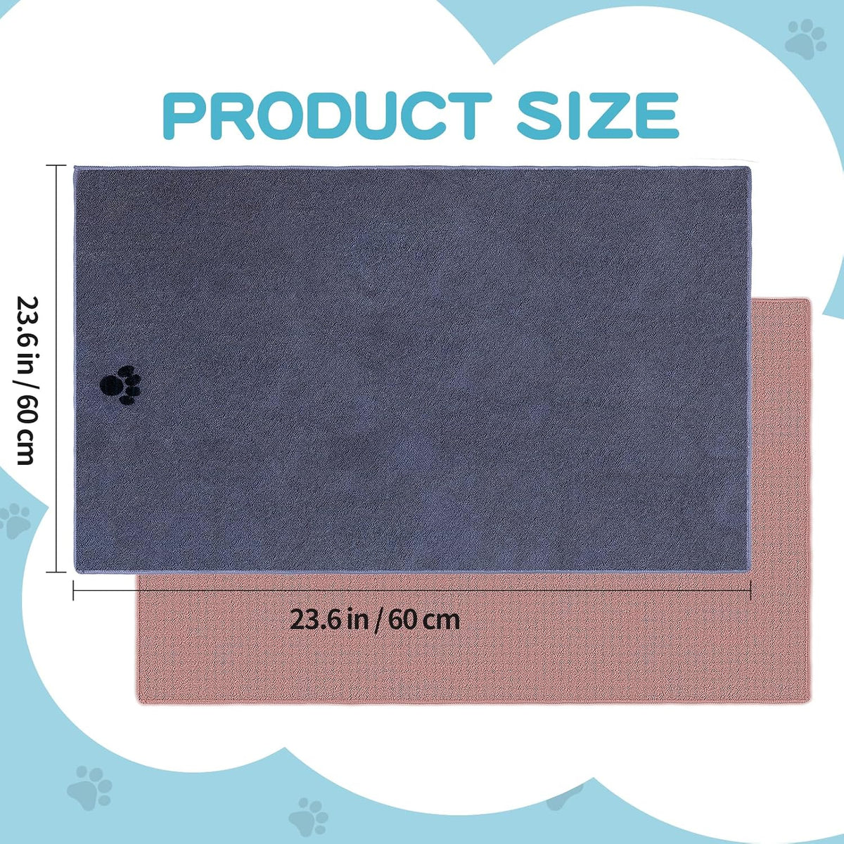2 Pack Microfiber Dog Towels for Drying Dogs - Grey + Brown / 6-Pack - image 2