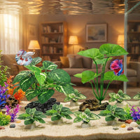 2-Pack Aquarium Decor Fish Tank Decorations 6-inch Betta Fish Tank - D（green 10 Pack） - image 2
