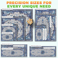 Hompet Cat Litter Mat 2 Pack - 24x60 Inch (Pack of 2) / Blue Mandala - image 4