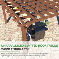 MUPATER 12x24 FT Wooden Pergola, All Cedar Wood Pergola Kit with Stakes, Quality Supported Structure, All-Season Durability, Snow and Wind Supported, Outdoor Shade for Backyard, Deck, Lawn, Patio