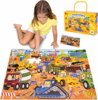 BONNYCO Giant Floor Puzzles for Kids of Jungle Animals with 48 Large - Construction