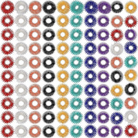 Tondiamo 100 Pack Spiky Sensory Acupressure Finger Rings - Classic Colors