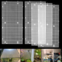 Adjustable Platic Grip Panel Aquarium Fish Tank Divider Filter Bottom - 4pcs 11.8X5.9 Inch with 0.15 Inch hole / White