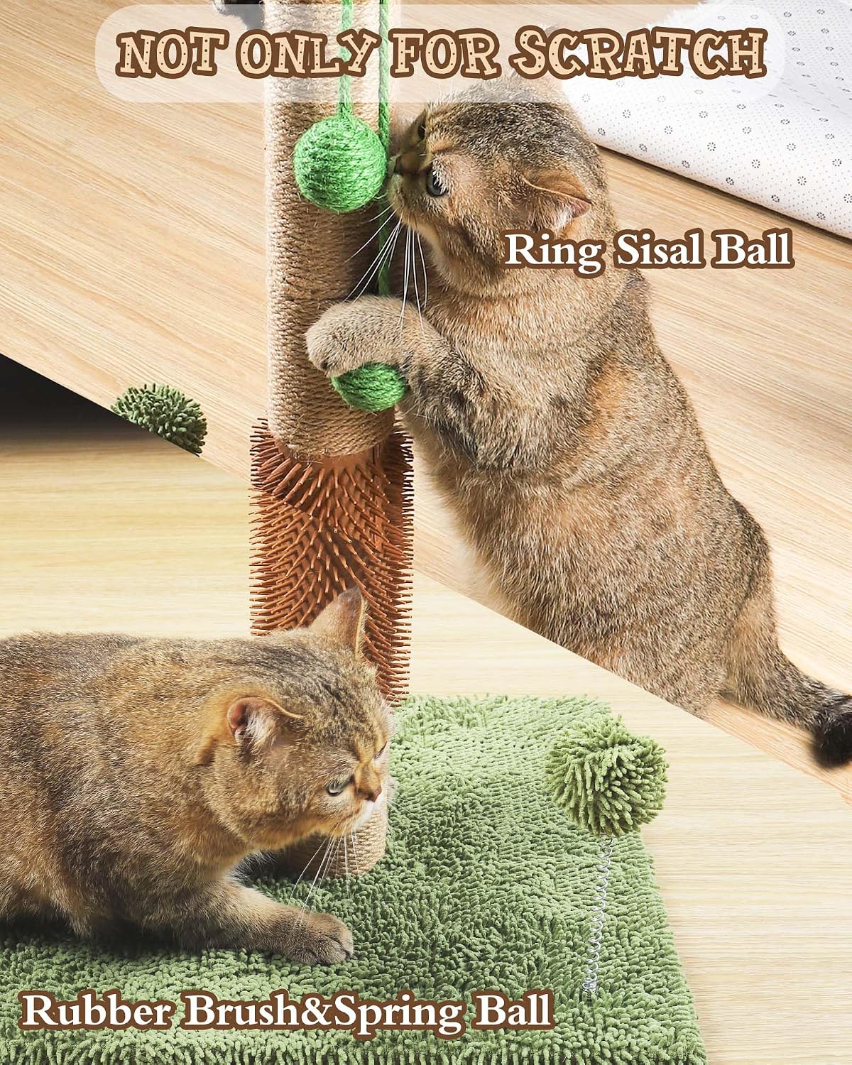 ANWA 32" Tall Sisal Cat Scratching Posts Tree for Indoor Cats Adults - Simulation Plant Post - image 4