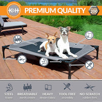 K&H Outdoor Elevated Dog Bed for Small & Medium Pets, Tan - Gray/Black Mesh / Large (Pack of 1) - image 2