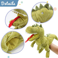 Hopearl white plush unicorn hand puppet with open movable mouth, 12 inches - view 18