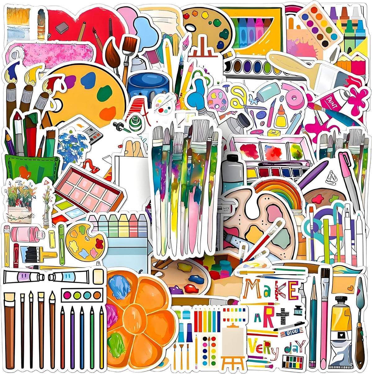 100PCS Vintage Christmas Stickers - Art Painting