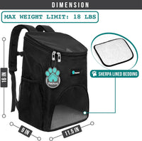 PetAmi Cat Backpack Carrier for Small Dogs and Large Cats - Black - image 2