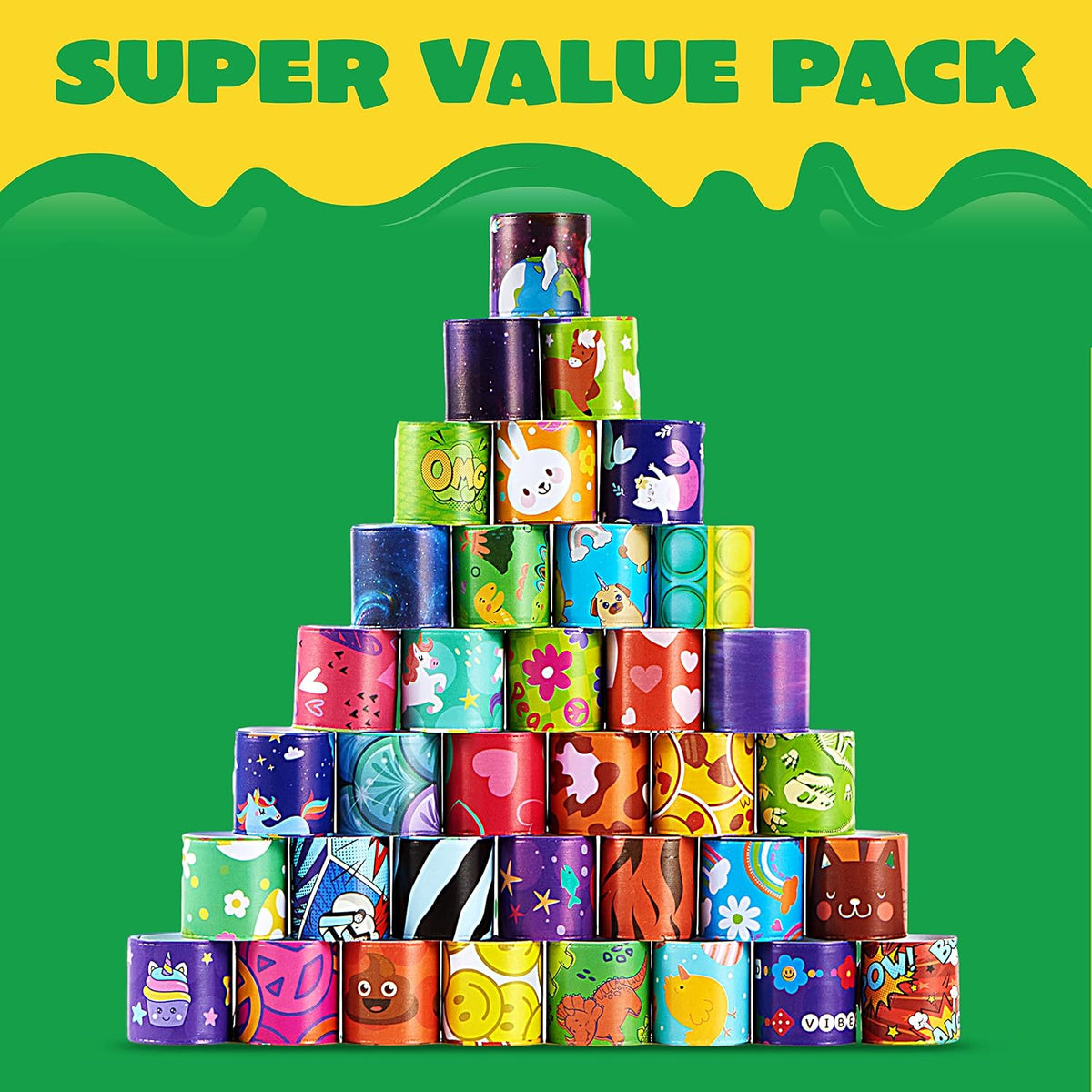 JOYIN 288 Pcs Slap Bracelets for Kids - 48 - image 3