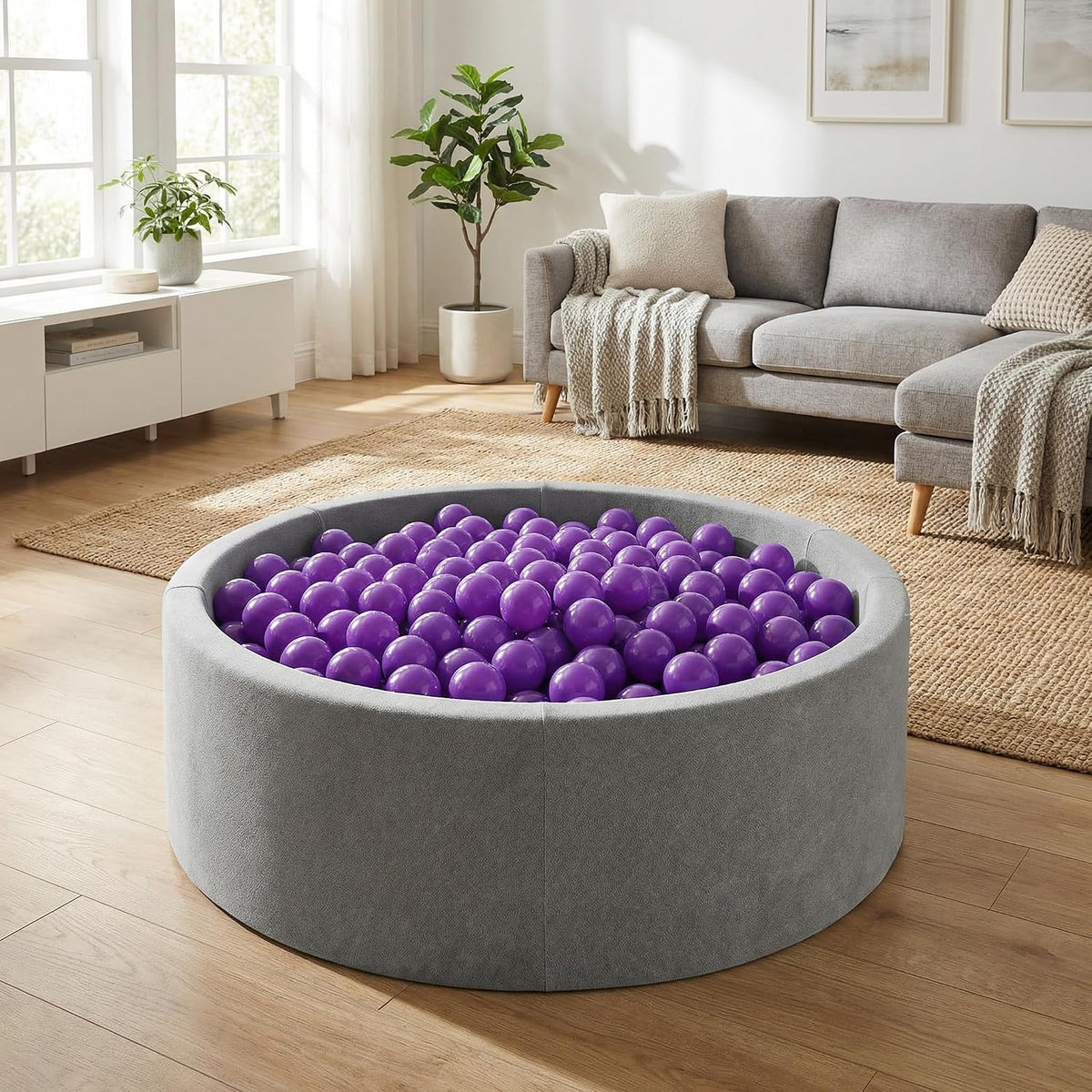 Clear Ball Pit Balls - Crush Proof Plastic Toy Balls for Boys and Girls – Fun for Kids & Family - 100 PACK / Purple - image 2