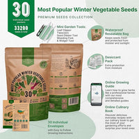 Organo Republic 30 Most Popular Winter Vegetable Garden Seeds Variety Pack- Outdoors/Indoor 33,200+ Non-GMO Heirloom Veggie Seeds Broccoli Beet Carrot Cabbage Chives Lettuce Radish Pea Spinach & More