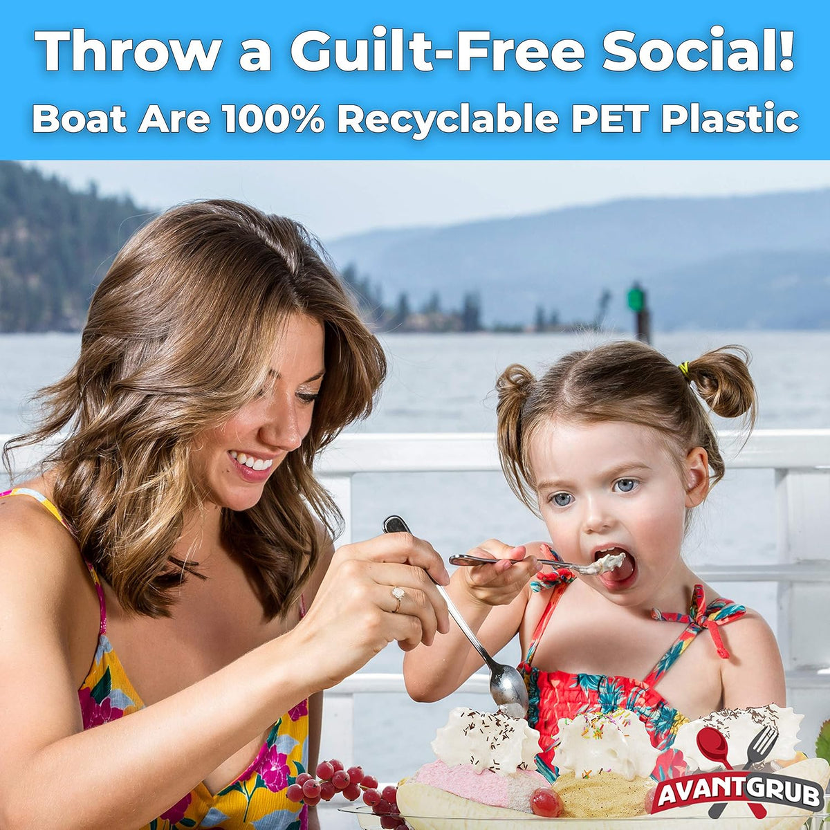 Super Fun Recyclable Banana Split Boats 50Pk. Best Long 12Oz - 100 Pack / 8 Oz - image 2
