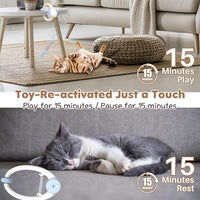 Interactive Cat Toys Rechargeable, Feather Toy for Indoor Cat, Hanging Retractable Teaser Toy, Automatic Kitten Play Chase Exercise Toys with Three Plush Mouse, USB Powered (Blue)