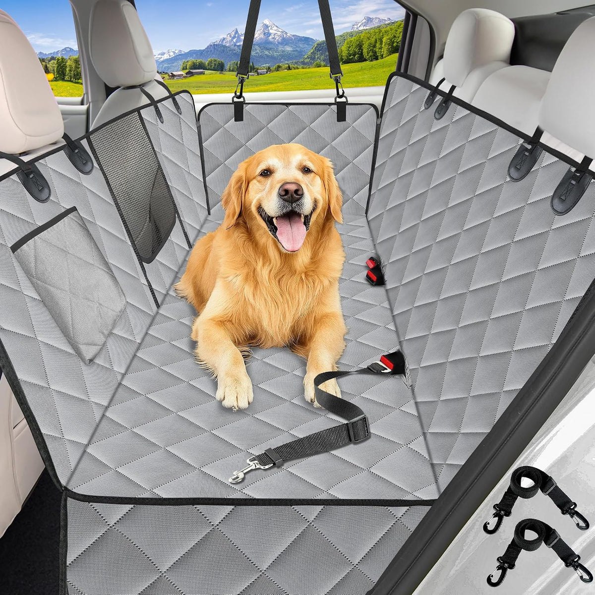 Kytely Dog Car Seat Cover for Back Seat - Gray / Standard