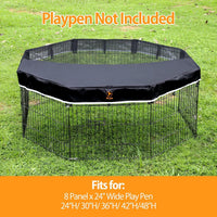 Playpen Top Cover for 24'' Width 8 Panel Pen - Black / Only Top Cover, Elastic Buckles Connections - image 2