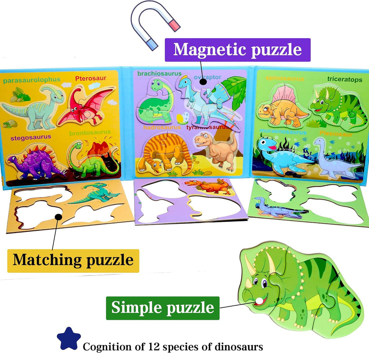 Magnetic Puzzles for Kids Ages 3-5 - Dinosaur - image 3