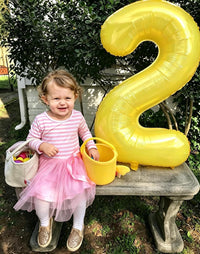 Number Balloons 1st Birthday Decorations - Yellow / Number 6 - image 3