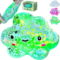 Premium Cloud Squishy Toy, Glow in the Dark Stress Ball - Green