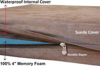 XL Orthopedic Memory Foam Dog Bed with Machine Washable Cover - XL 47" Length X 29" Width / Microsuede in Brown - image 3