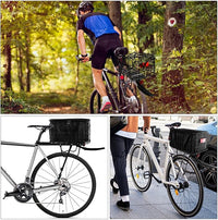 Aodaer Rear Bike Rack with Basket Quick Release Bike Rear Rack Heavy Duty Folding Bike Basket with Waterproof Bag & Cargo Net & Installation Tool