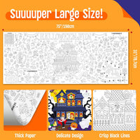 SpriteGru jumbo Halloween coloring poster with ghosts, pumpkins and witches - view 29