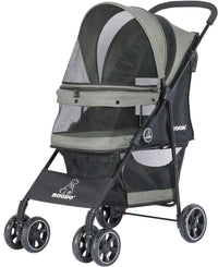 ROODO 4 Wheel Dog Cat Pet Stroller Best Lightweight Foldable Compact - sage green