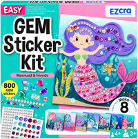 EZCRA Gem Sticker Kit for Kids, 990+ Stickers - Mermaid - Gem Stickers