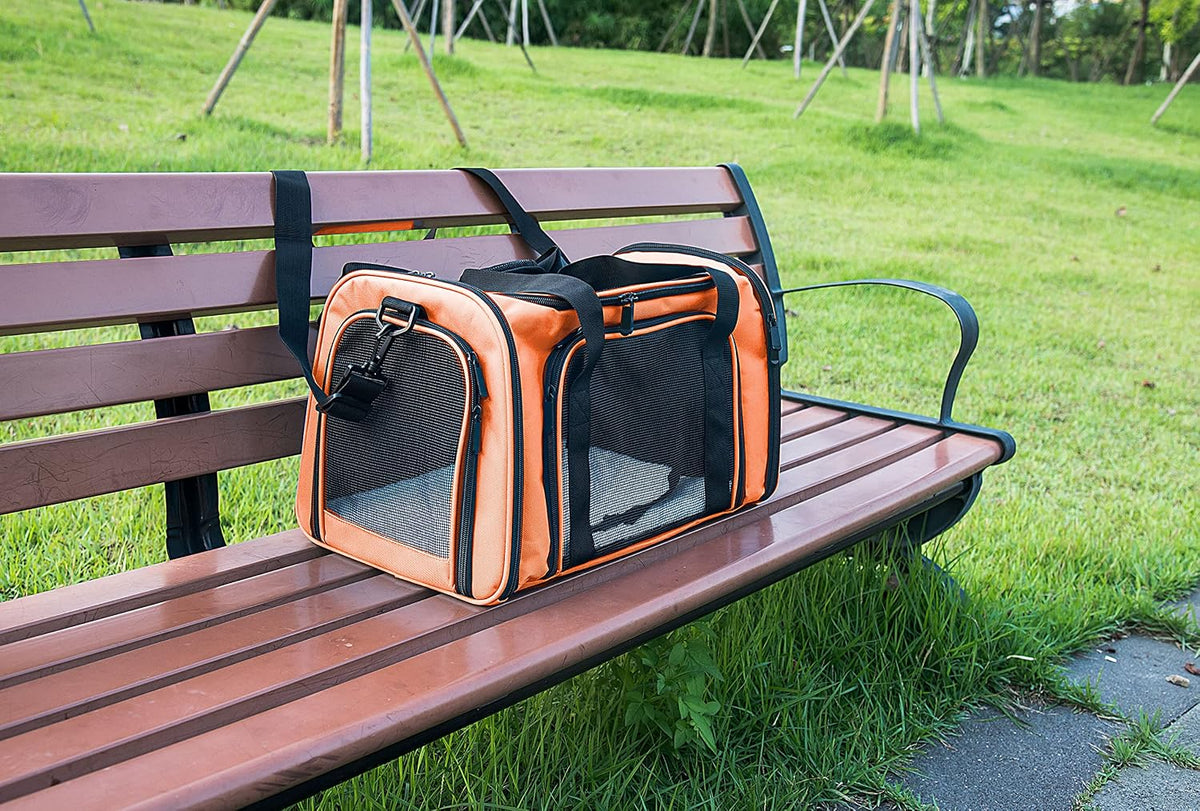 Soft Sided Carrier for Small Medium Cats Dogs - 20.0"L x 13.0"W x 13.0"H / Orange - image 3