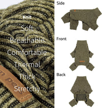 Fitwarm Turtleneck Raglan Dog Pajamas - X-Small / Olive Green - image 2