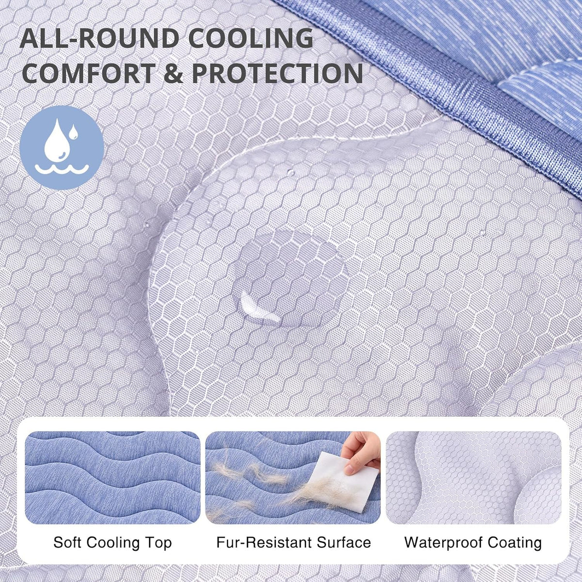 Cooling Mat for Dogs, 28"x 19" Thick & Durable Dog Cooling Mat - Blue / S - image 2