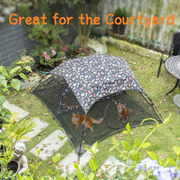 Outdoor Cat Play Tent for Indoors and Outdoors (X- Large Portable Pet House, Outdoor Cat Enclosure for Cats, Rabbits and Small Animals Easy to Connect with Run Tunnels, Cubes (Patented)