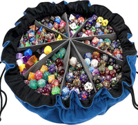 SIQUK Large Dice Bag with Pockets Big Capacity Dice Bag Drawstring - Dark Blue