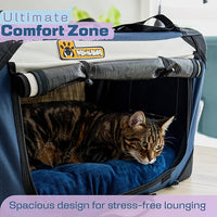Extra Large Dog Cat Puppy Carrier 24"x16"x16" Foldable Soft Sided Travel Crate Portable Pet Kennel With Cushion Reduces Anxiety Saves Space Easy Vet Visits Secure Triple Entry Mesh Lightweight Durable