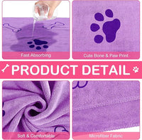 Chumia 8 Pcs Dog Towels for Drying Dogs Cats Pet Towels Bulk Puppy Microfiber Quick Drying Paw Bath Bathing Supplies Absorbent for Medium Pets(Sweet Color,18 x 28 Inch)