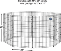 MidWest 30-Inch Exercise Pen, Single Door, 16 Sq Ft Play Area – Essentials for Dogs - Black No Door / 36" H - image 3