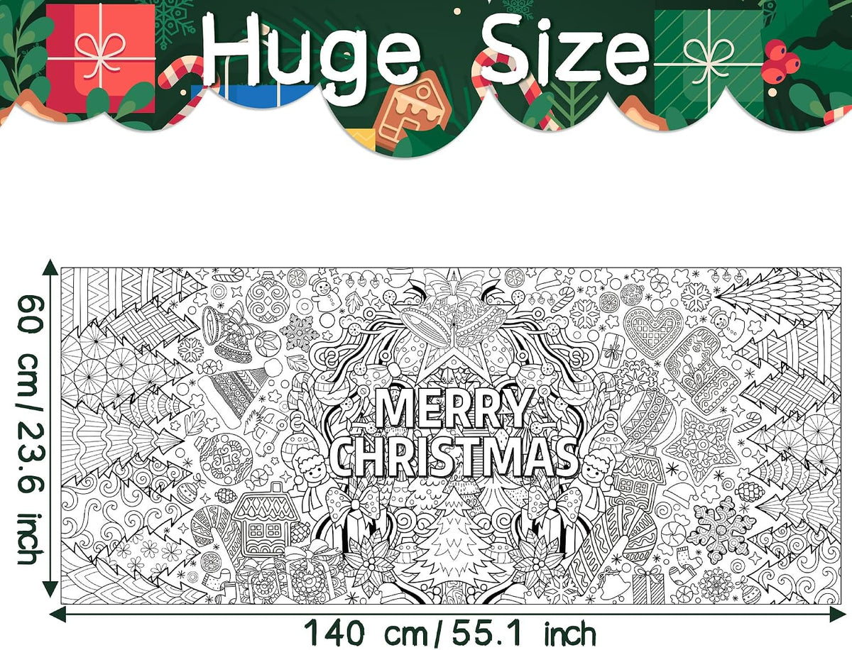 Dvbonike Jumbo Mandala Coloring Poster Giant Flower DIY Drawing Paper - Xmas Mandala - image 2