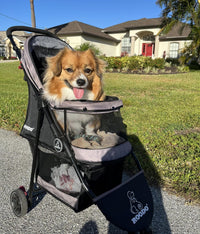 ROODO Escort 3 Wheel Dog Cat Pet Stroller for Small/Medium Dogs Cats - Grey / 33x37 Inch (Pack of 1) - image 2