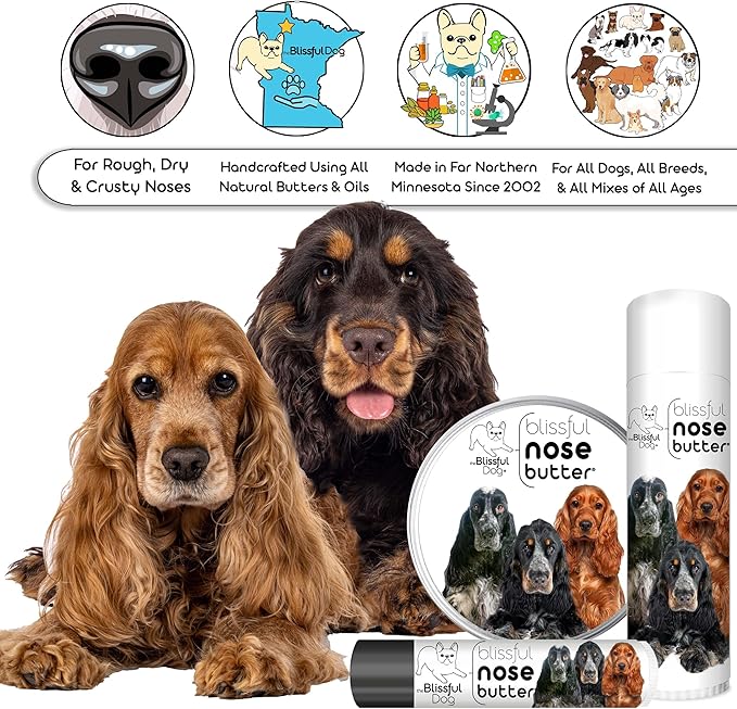 The Blissful Dog English Cocker Spaniel Unscented Nose Butter - Dog Nose Butter, 2-Ounce
