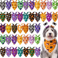 50 Pcs Halloween Dog Bandanas Bulk - 31.5 x 21.7 x 21.7 Inch / Halloween / 100