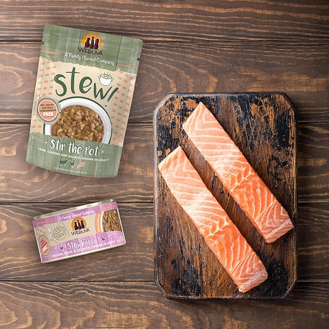 Weruva Classic Cat Stews!, Stewlander with Duck & Salmon in Gravy, 5.5oz Can (Pack of 8)