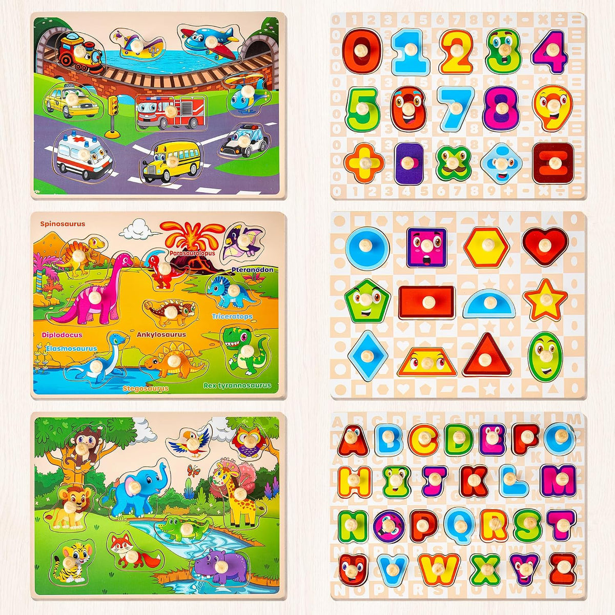 SYNARRY Wooden Puzzles for Toddlers 1-3 - image 2
