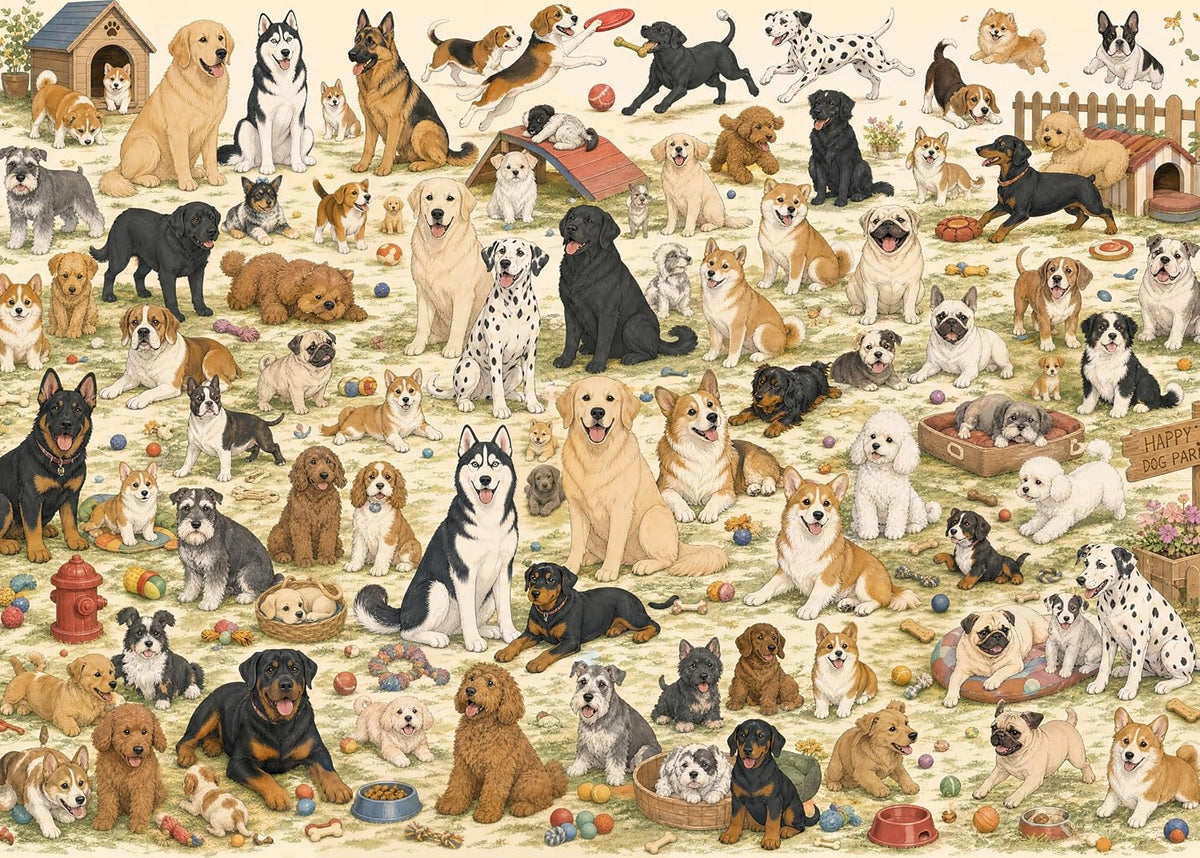 Nattork Jigsaw Puzzle 1000 Pieces for Adults - Dog Park