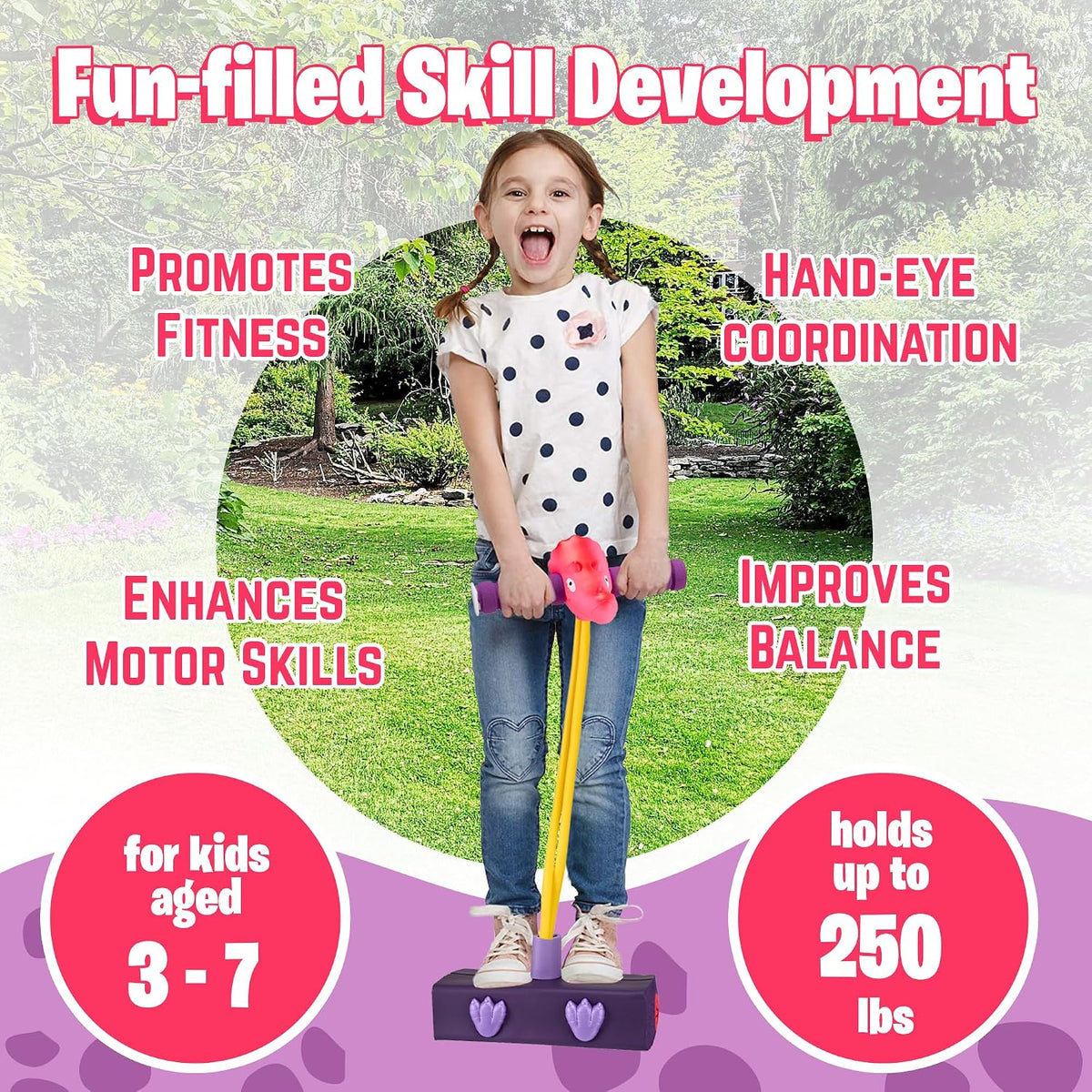Playbees foam pogo stick for kids with soft dinosaur head and claws - view 6
