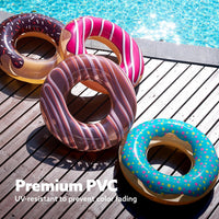 Sloosh 4 Pack Inflatable Pool Floats, Pool Tube Rings - Donut - image 3