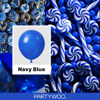 PartyWoo White Balloons 101pcs Matte White Latex Helium Balloons 12 - Blue-y59 - image 2
