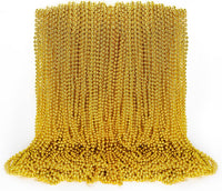 100PCS Bead Necklace, Gold Mardi Gras Beads Party Stuff - Gold