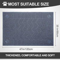 Cat Litter Box Mat, 47" x 35" Large Waterproof Litter Trapping Mat – Daily Care for Cats - Blue / 2X-Large（47" x 35") - image 2