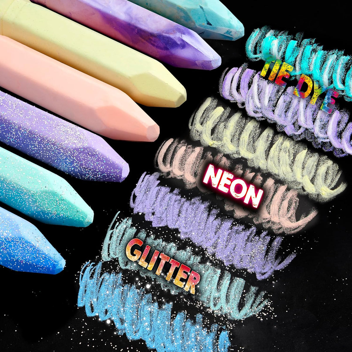 JOYIN 36 PCS Washable Sidewalk Chalk, 3 Styles - 36 - image 4